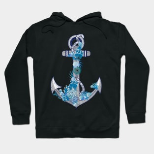 Anchor of a ship with corals and shells Hoodie